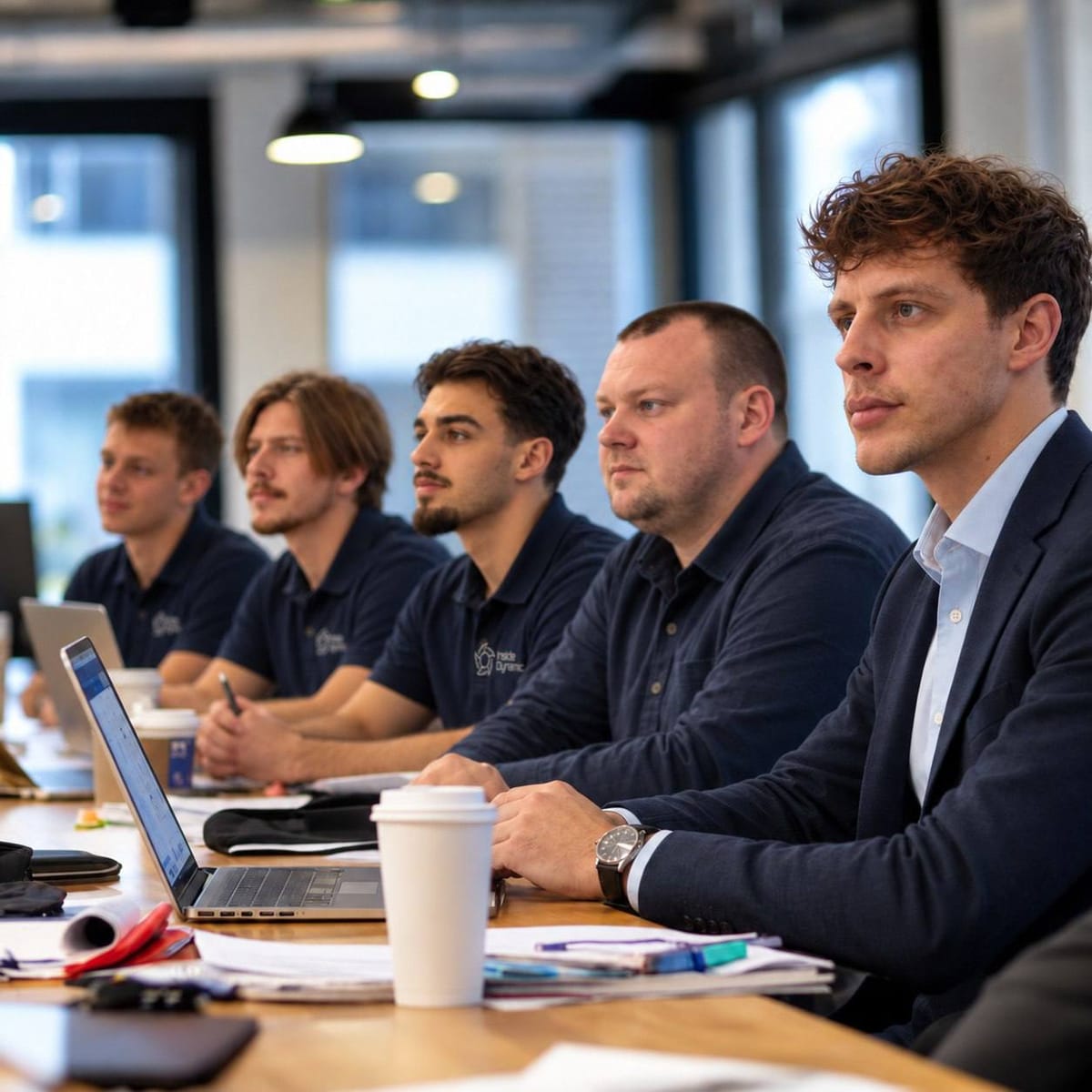 Das InsideDynamic-Team in einer Besprechung am Konferenztisch
